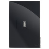 Conjunto USB 2.0A Horizontal 4x2 - RECTA Preto Black Gloss